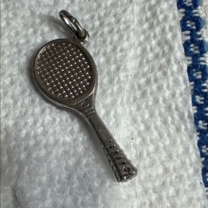 Silver Tennis Racket Pendant